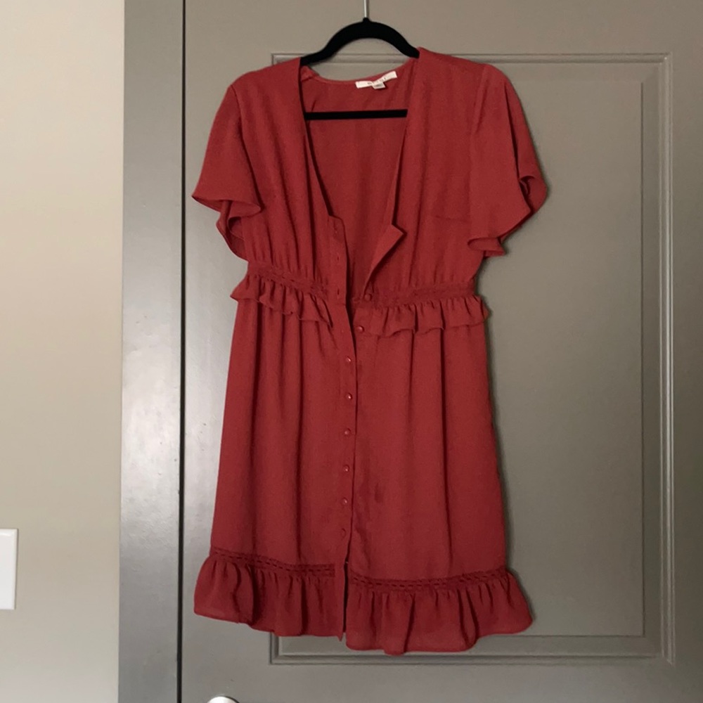 Francesca’s Burnt Sienna Flowy Dress